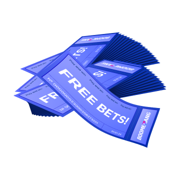 Promotional image showing a fan of free bet tickets for the sports welcome bonus